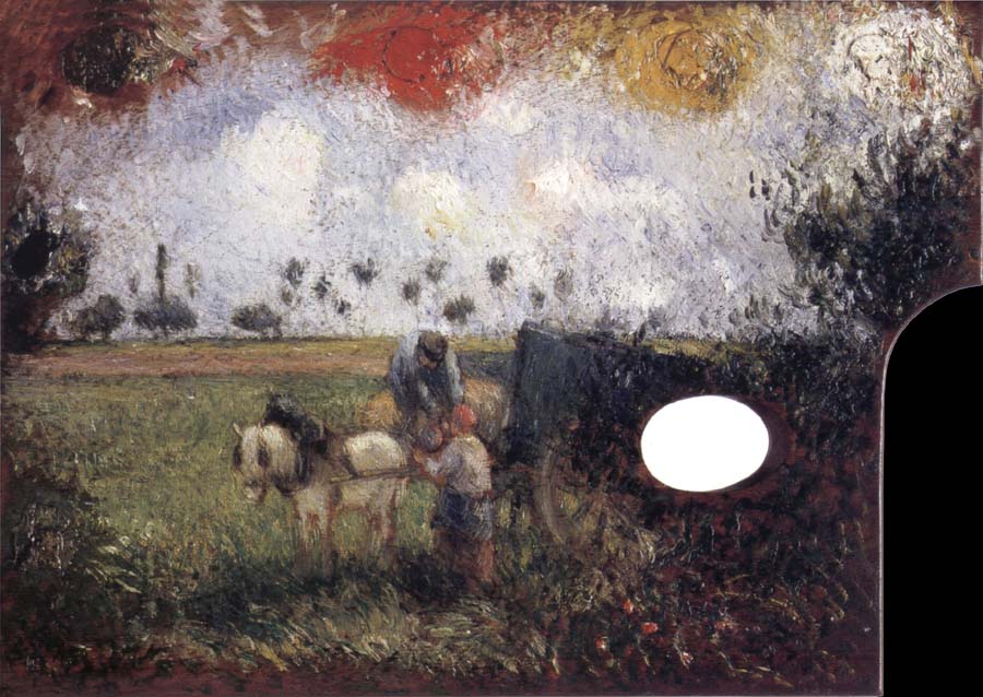 The artist-s palette with a landscape